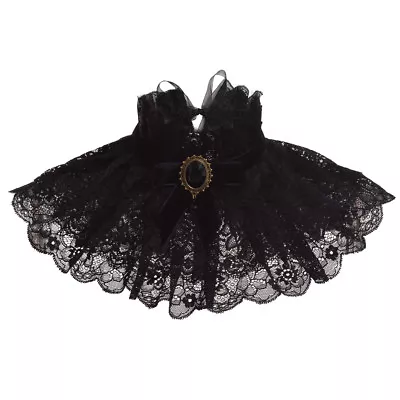 Victorian Lady Black   Neck Collar Gothic Punk Edwardian Lady   Neck Ruff • $11.69