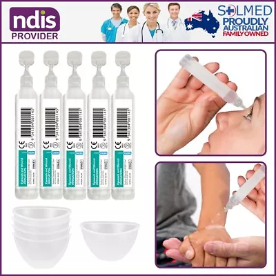 20ML AMPOULE STERILE EYE WASH PLUS EYE CUPS SALINE SOLUTION X10 • $29