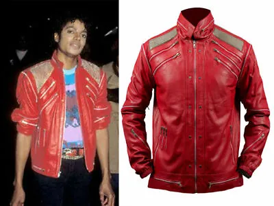 Michael Jackson Beat It  MJ Beat It  Real Leather Jacket With Real Metal Mesh • $31.20