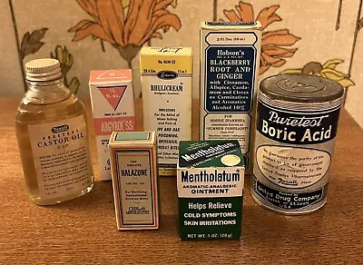 Lot Of Vintage Glass Bottles Of Medicine With Original Boxes • $58