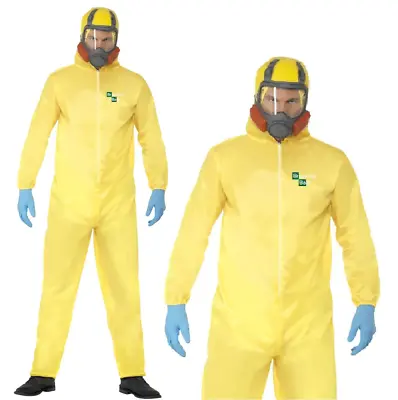 Adult Breaking Bad Costume Walter White Hazmat Chemical Suit Fancy Dress New • $125.28