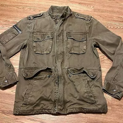 LUCKY BRAND Men's Dark Green Military Jacket Type L 54-C Size Small • $65