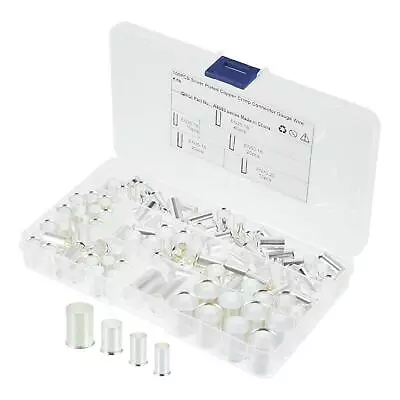£21.59 • Buy 100pcs Copper Car Wire Ferrules Crimp Kit Terminal Sleeves 1/0 2/0 2 4 AWG