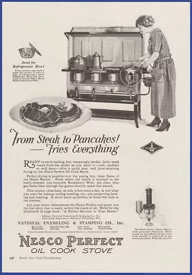 Vintage 1924 NESCO PERFECT Oil Cook Stove Oven Kitchen Appliance 1920's Print Ad • $11.21