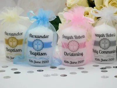 £10.99 • Buy Personalised Holy Communion Baptism Christening Candle Favour 6cm Multi Packs