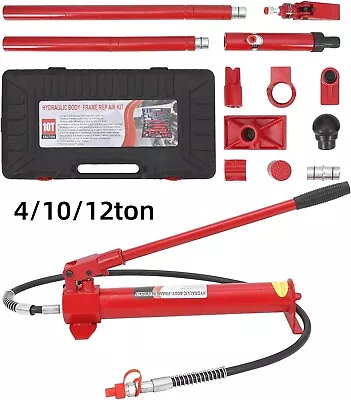 4/10/12/20 Ton Porta Power Hydraulic Jack Auto Shop Body Frame Repair Kits Tool • $97.99