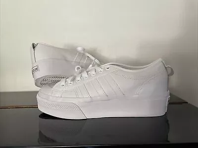 Adidas Women Nizza Platform Shoes Size 8US/ 6.5UK/ 40FR. White. FW0265 • $79.95