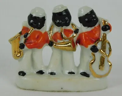 Vintage ~ THREE JAZZ MUSICIANS ~ Ceramic Figurine Gold Trim Japan • $9.50