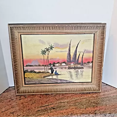 Vintage Original T. Eaton Of Montreal Signed Painting On Canvas Wood Frame • $90