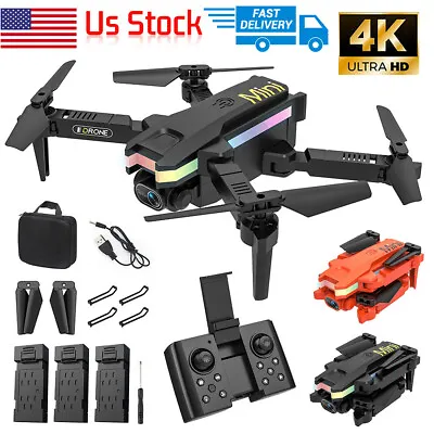 New RC Drone With 4K HD Dual Camera WiFi FPV Foldable Quadcopter +3 Battery Gift • $31.89