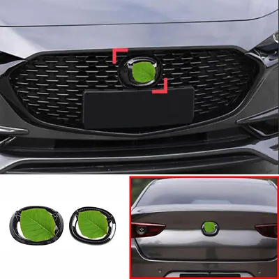 Carbon Fiber Front Rear Logo Emblem Badge Cover For Mazda 3 Axela Sedan 19~2022 • $25.36