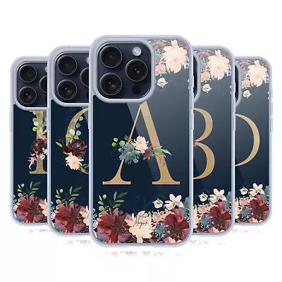 NATURE MAGICK FLORAL MONOGRAM GOLD NAVY GEL CASE COMPATIBLE WITH IPHONE/MAGSAFE • $24.95