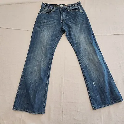 Varsity Vault Campus Crew Jeans Mens 33x32 Blue Denim Cotton Distressed Boot Cut • $18.77