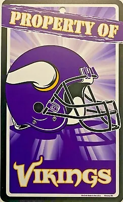 Minnesota Vikings Property Of Plastic Sign 7  X 12  WinCraft • $6.99