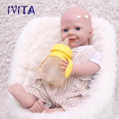 18'' Floppy Squishy Silicone Reborn Baby Boy Adorable Newborn Doll Mouth Open • $149.25