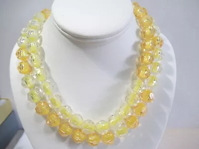 Clear And Yellow With Yellow Core Beaded Pop Bead Necklace Bracelet • $34