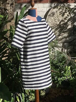 GORMAN Size 14 Striped Dress In  Richly Textured Cotton Blend Fabric. • $30