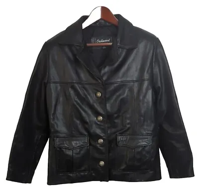 Oakwood Classic Womens Black Leather Vintage Motorcycle Biker Jacket Size Large  • £33.73