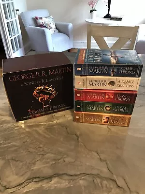 Song Of Ice And Fire Game Of Thrones Paperback Book Set 1 - 5 George R R Martin • $49