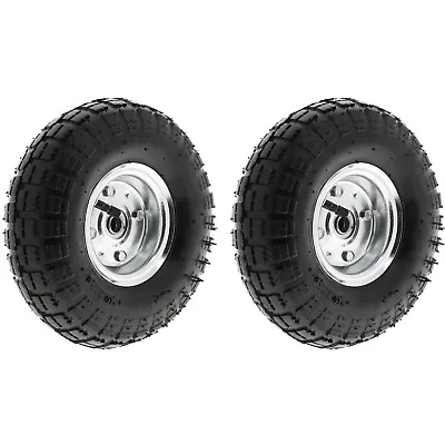 2 X 10  Pneumatic Sack Truck Trolley Wheel Barrow Tyre Tyres Wheels 4.10/3.5-4.0 • £18.99