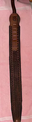 Vintage Hand Tooled Custom Leather Guitar Strap / 53 L X 3.5 W • $99.99