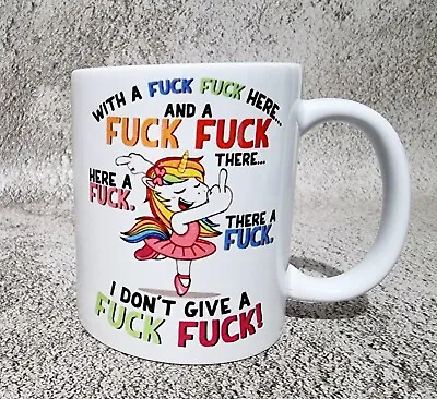 With A F@ck F#ck Here Unicorn Mug Funny Coffee Mug  • $21.95