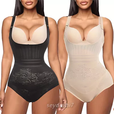 Women's Firm Tummy Control Shapewear Full Body Shaper Slimming Seamless Bodysuit • £13.79