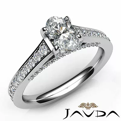 Micro Pave Bridge Accent Oval Diamond Engagement Ring GIA F VVS1 Clarity 1.25Ct • $3899
