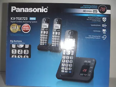 Panasonic KX-TGE723 Big Button Trio Cordless Telephone.Looks Mint.Unused.Surplus • £30