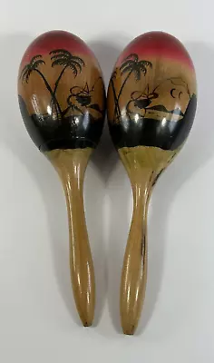 Pair Of Wooden Maracas Musical Instruments Shakers Percussion • $14