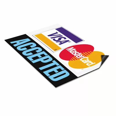 Car Magnet Set Of 2 Visa Accepted .Mastercard Car Advertising Industrial Sign • $31.99