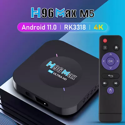 New H96 MAX M5 Android 11.0 TV Box 2GB 16GB Quad Core HD 4K WIFI Media Player UK • £22.99