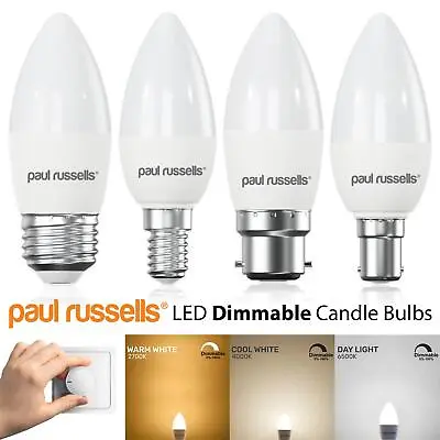 £22.99 • Buy LED Dimmable Candle Bulbs 5.5W=40w Equivalent Energy Saving B22 B15 E27 E14 240V