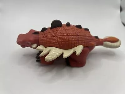 2004 Mattel Imaginext Ankylosaurus Red Orange Plastic Dinosaur Figure Toy  • $6.59