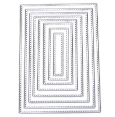 Rectangle Stitch Frame Metal Cutting Dies Stencil Embossing Scrapbooking Craft • £3.89