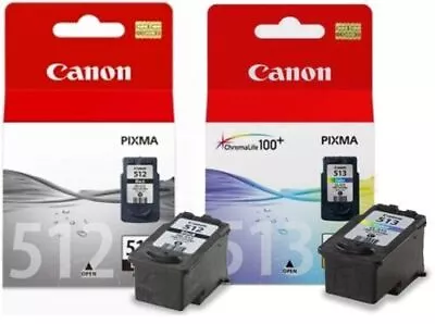 Original Canon PG-512 Black & CL-513 Colour Ink Cartridges *SELECT YOUR MODEL* • £53.99