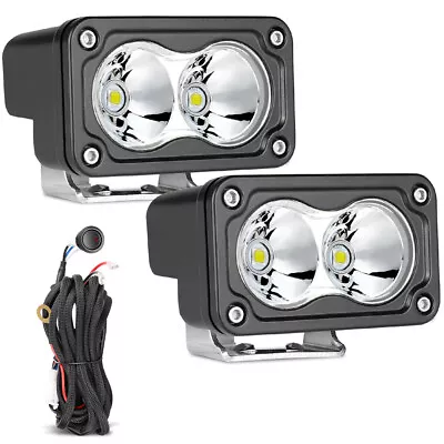 For Can-Am Maverick X3 MAX 2x 3Inch Round LED Work Light Cube Pods Spot W/Wiring • $44.89