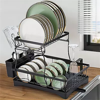 Dish Drying Rack Dish Rack For Kitchen Counter Over Sink Dish Drying Rack With • $22.17