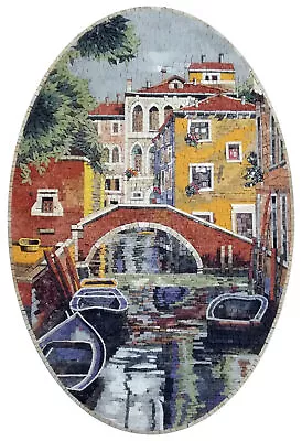 LS095 21.65 ×31.5  Venice Italy Oval Landscape Mosaic Wall Art • $719