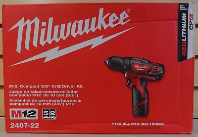 Milwaukee 2407-22 M12 Compact 3/8  Drill/Driver Kit - NEW • $88.95