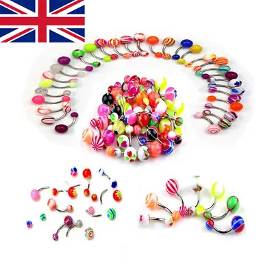 30x MULTI-PACK OF MIXED STYLE BELLY BARS / NAVEL RINGS PIERCINGS Jewelery HOT • £3.83