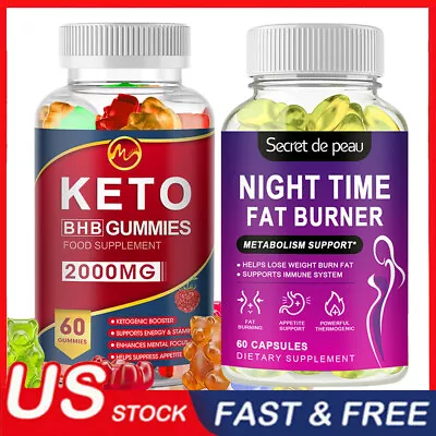 Keto Gummies Weight Loss & Belly Fat Night Time Fat Burner Lose Weight 60 Pills • $10.98