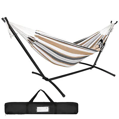 $61.58 • Buy 9ft Portable 2-Person Hammock With Steel Stand Carrying Case Double Swing Bed