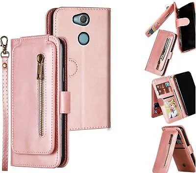 $11.50 • Buy Sony Xperia Xa2 Leather Wallet Case 9 Card Vertical Flip & Zip