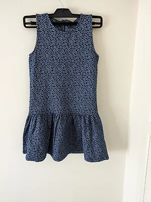 M&S Marks And Spencer Girls Sleeveless Blue Dress Size 10-11 Years • £3.99