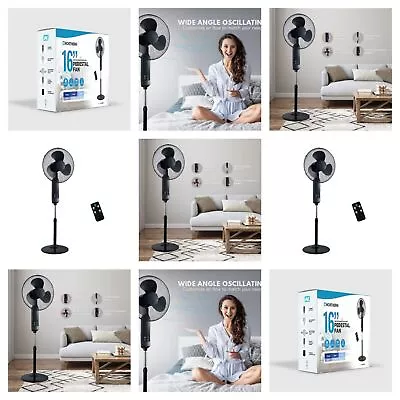 £35.99 • Buy 16  Electric Touch Panel Oscillating Fan With Remote Control Cooling Fan Uk
