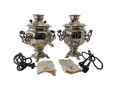 2x Vintage Large Samovar Electric Russian 80's Large 10l Capacity W/ Manuals • £99