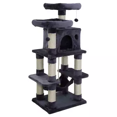 I.Pet Cat Tree 145cm Tower Scratching Post Scratcher Wood Condo House Large Bed • $128.57