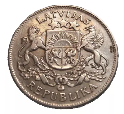 Latvian 2 Two Lati Coin 1925 KM# 8 Latvia SILVER .835 Littleton Coin • $19.95