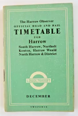 London Transport  December 1937 ~ Harrow Northolt Kenton & District Booklet • £19.99